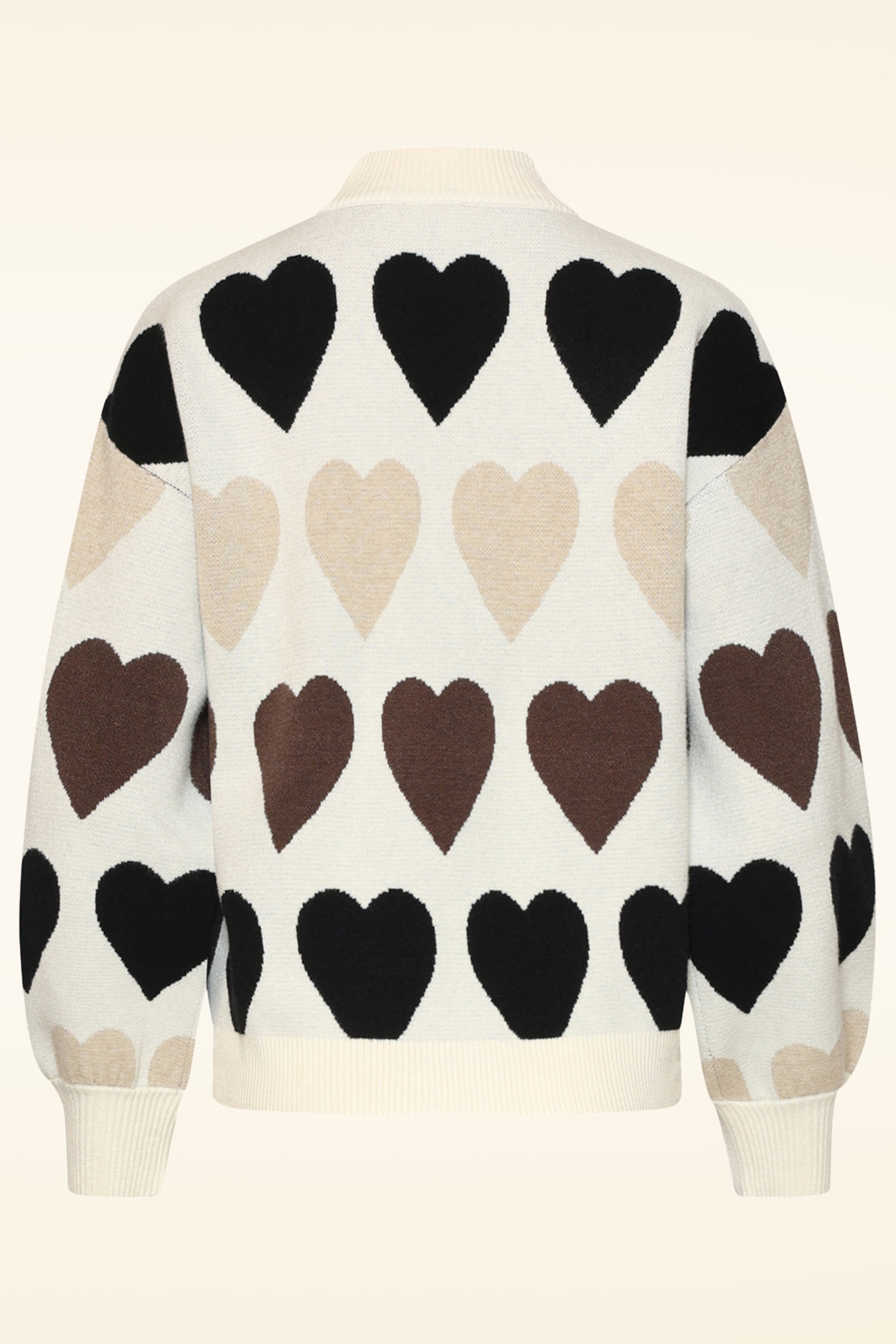 Smashed Lemon - Pull Holly Hearts en beige 2