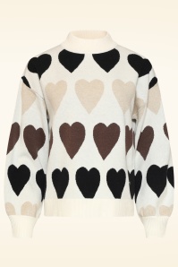 Smashed Lemon - Pull Holly Hearts en beige