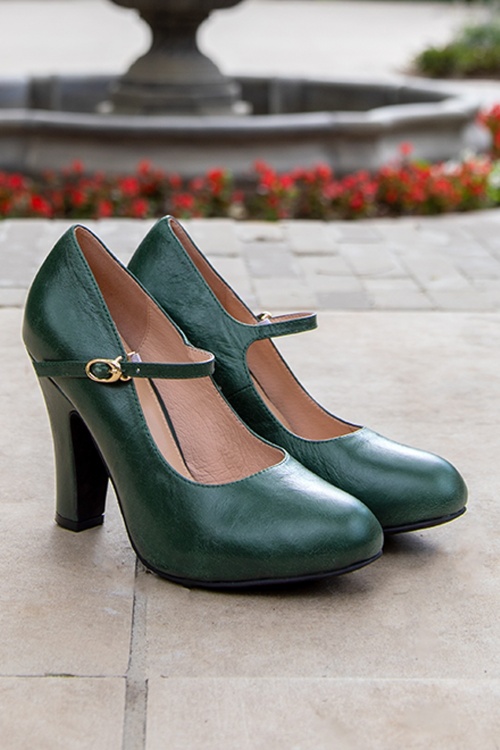 Lola Ramona ♥ Topvintage - June pumps in forest groen 2
