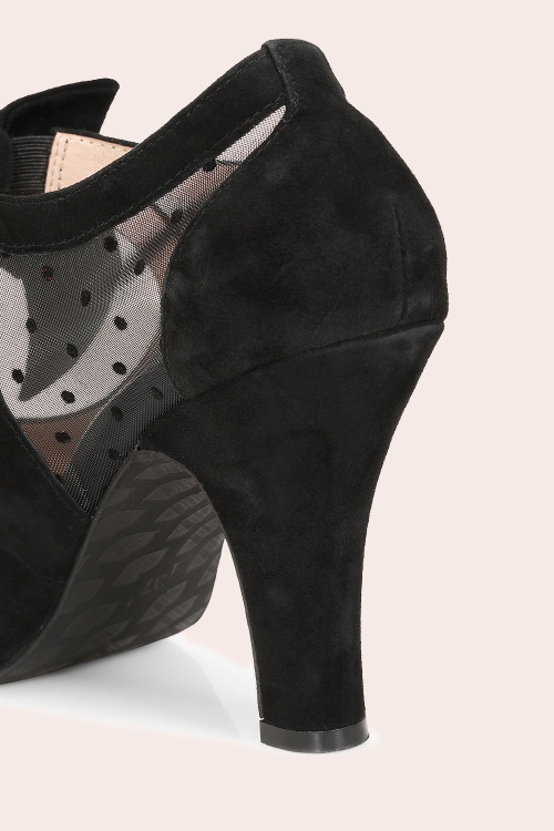 Lola Ramona ♥ Topvintage - Angie dots mesh pumps in zwart 9