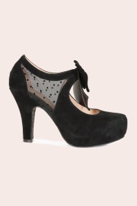 Lola Ramona ♥ Topvintage - Angie dots mesh pumps in zwart 5