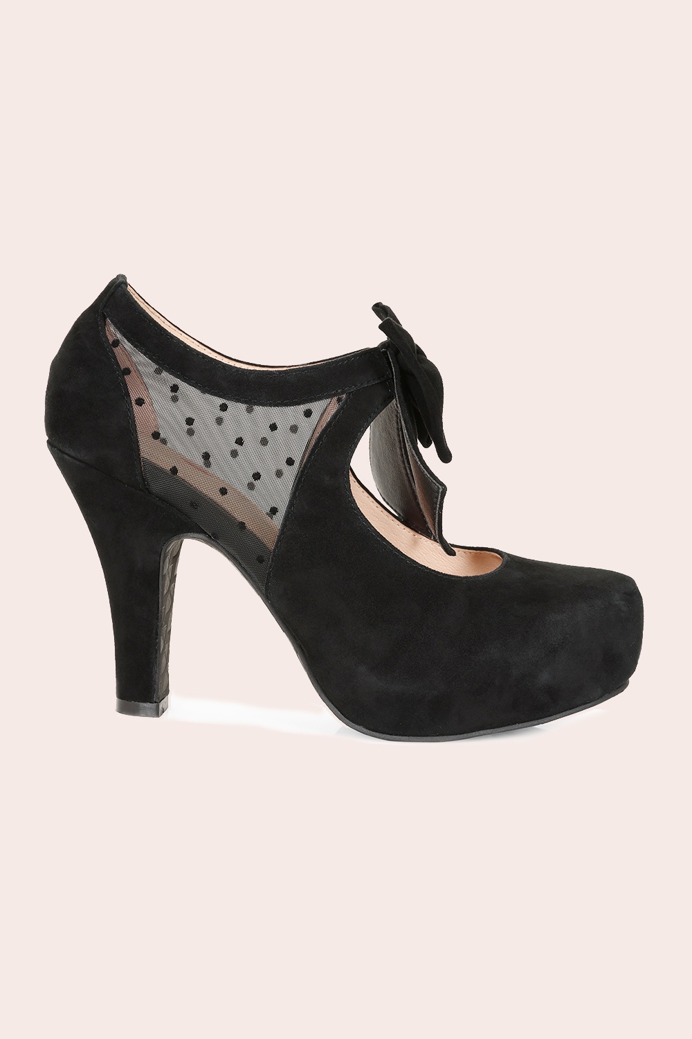 Lola Ramona ♥ Topvintage - Angie dots mesh pumps in zwart 5
