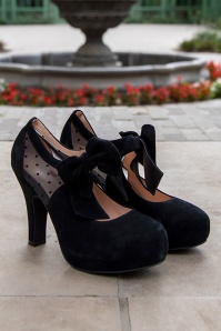 Lola Ramona ♥ Topvintage - Angie dots mesh pumps in zwart 3