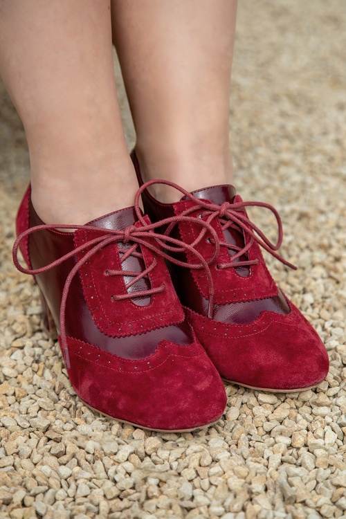 Lola Ramona ♥ Topvintage - Ava Timeless Elegance shoe booties in Oxblood rood 4