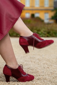 Lola Ramona ♥ Topvintage - Ava Timeless Elegance shoe booties in Oxblood rood