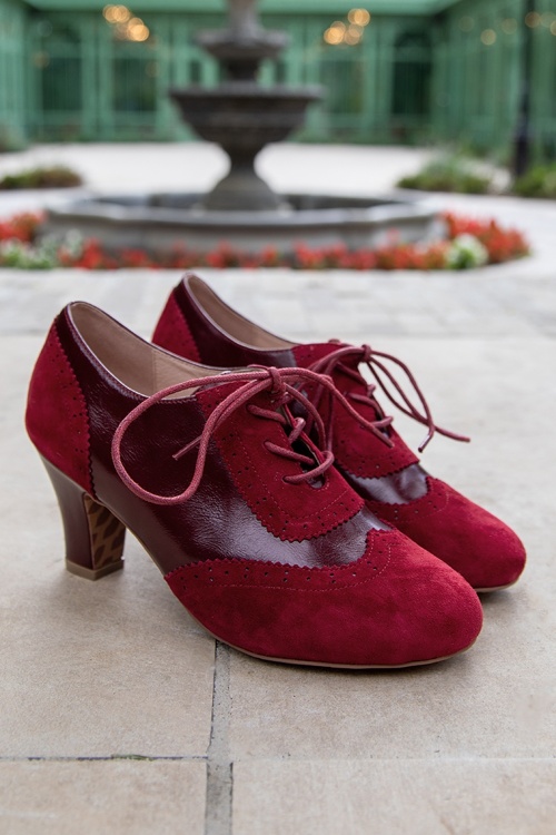 Lola Ramona ♥ Topvintage - Ava Timeless Elegance shoe booties in Oxblood rood 2