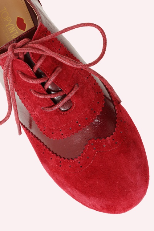 Lola Ramona ♥ Topvintage - Ava Timeless Elegance shoe booties in Oxblood rood 7