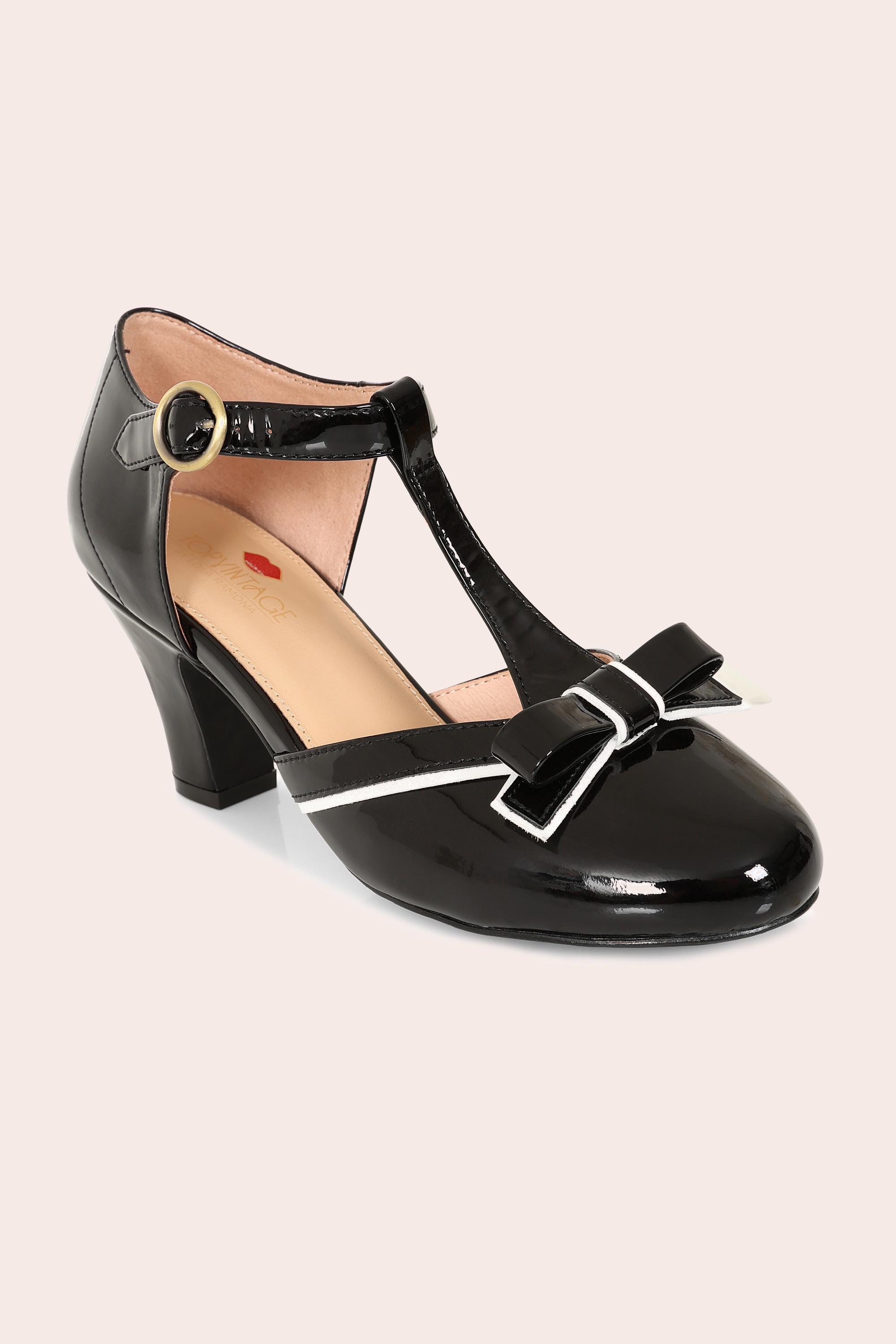 Lola Ramona ♥ Topvintage - Ava Dollhouse pumps in zwart en crème 4