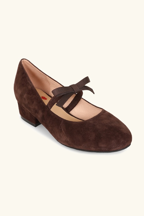 Lola Ramona ♥ Topvintage - Alice suède strik schoentjes in bruin 7