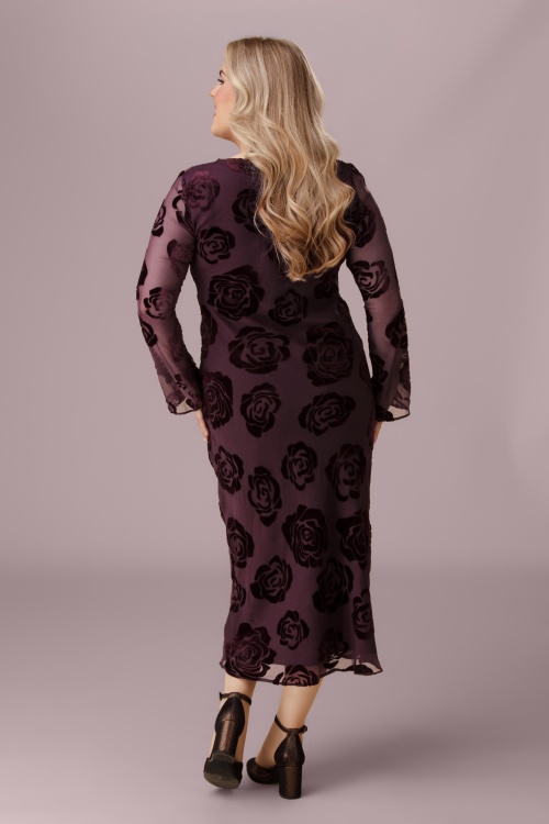Glamorous - Robe midaxi motif devoré Soraya en bordeaux 2