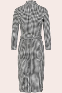 Banned Retro - Robe crayon à motif pied-de-poule Claudia en noir et blanc 2