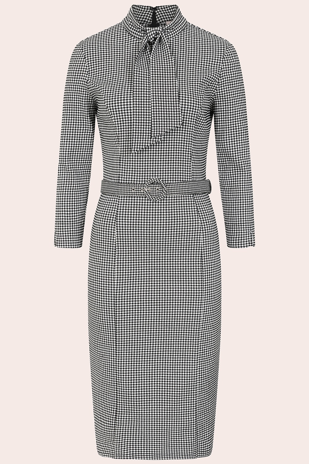 Banned Retro - Robe crayon à motif pied-de-poule Claudia en noir et blanc