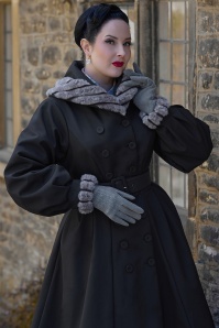Miss Candyfloss - Manteau déperlant Alexandrine Lou en noir et gris 2
