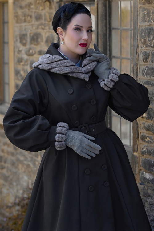 Miss Candyfloss - Manteau déperlant Alexandrine Lou en noir et gris 2