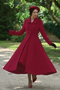 Hearts & Roses - Manteau évasé Seraphina en rouge