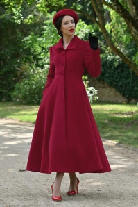 Hearts & Roses - Manteau évasé Seraphina en rouge 2