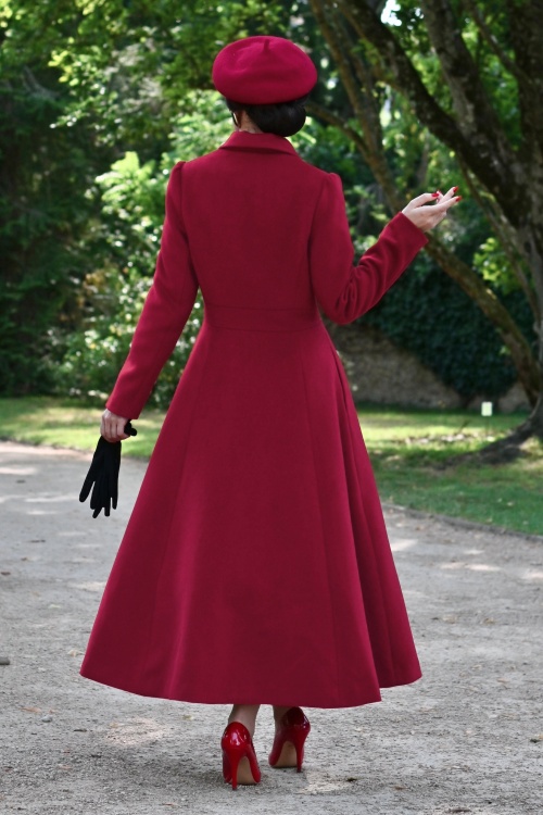 Hearts & Roses - Manteau évasé Seraphina en rouge 5