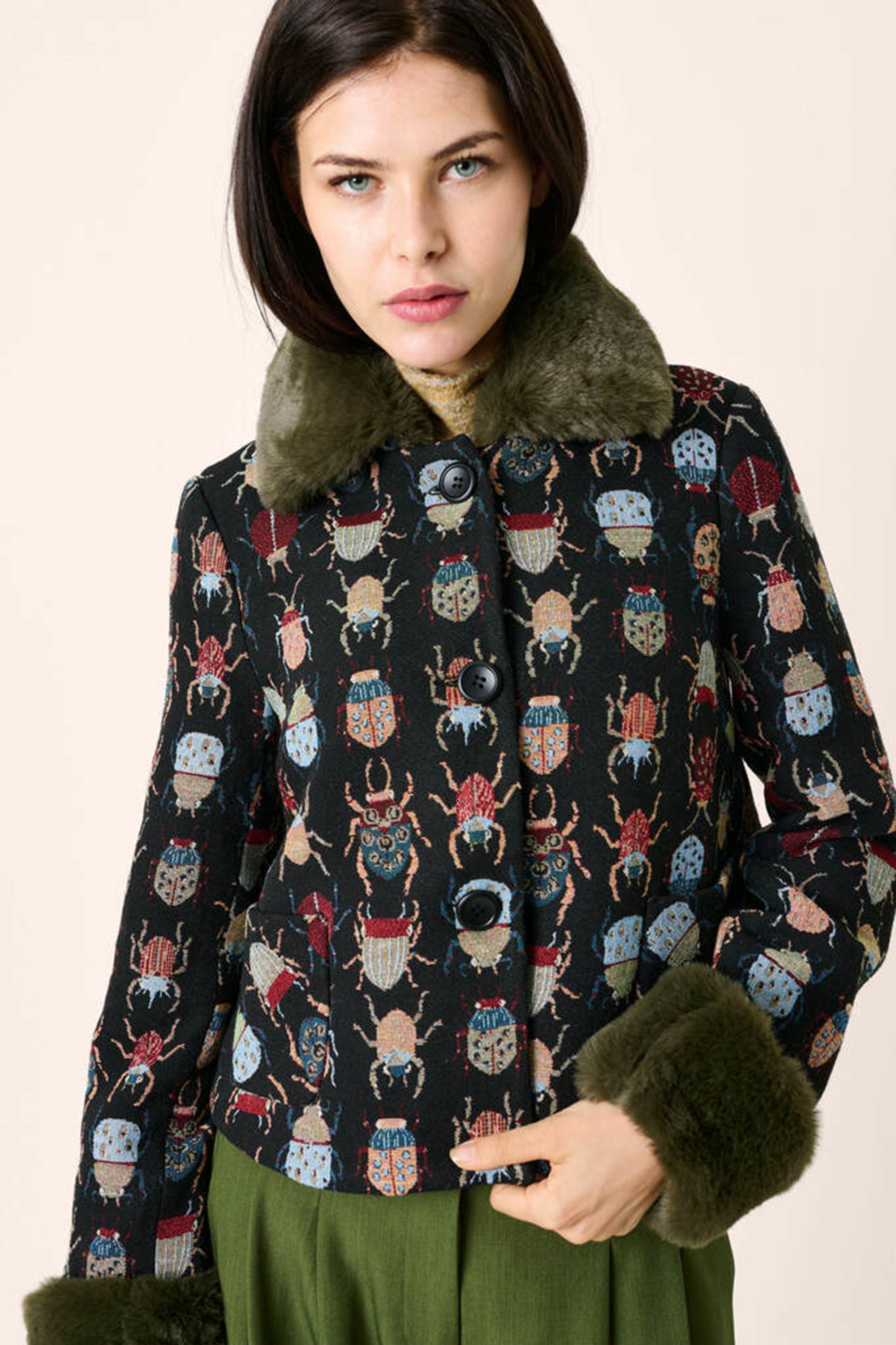 Louche - Kent Beetlejuice Cropped Jacket in Multi