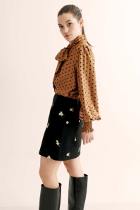 Louche - Minijupe Aubin Daisy en tweed noir 4