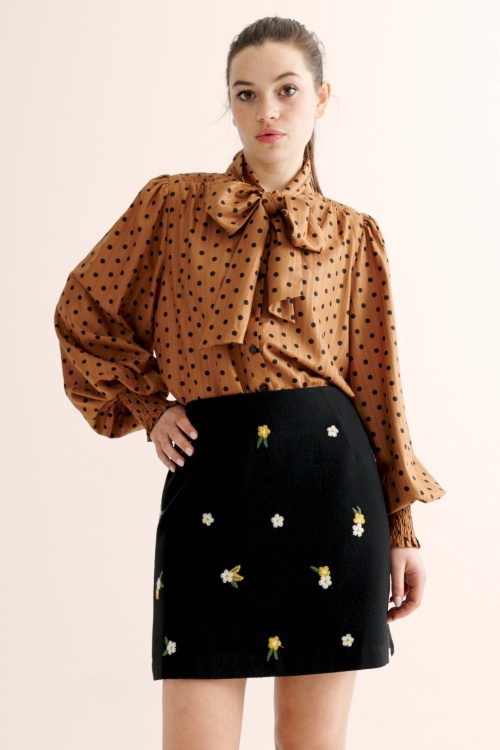 Louche - Minijupe Aubin Daisy en tweed noir 2