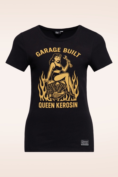 Queen Kerosin - Garage Built T-shirt in zwart 2