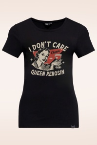 Queen Kerosin - I Don't Care T-Shirt in Black