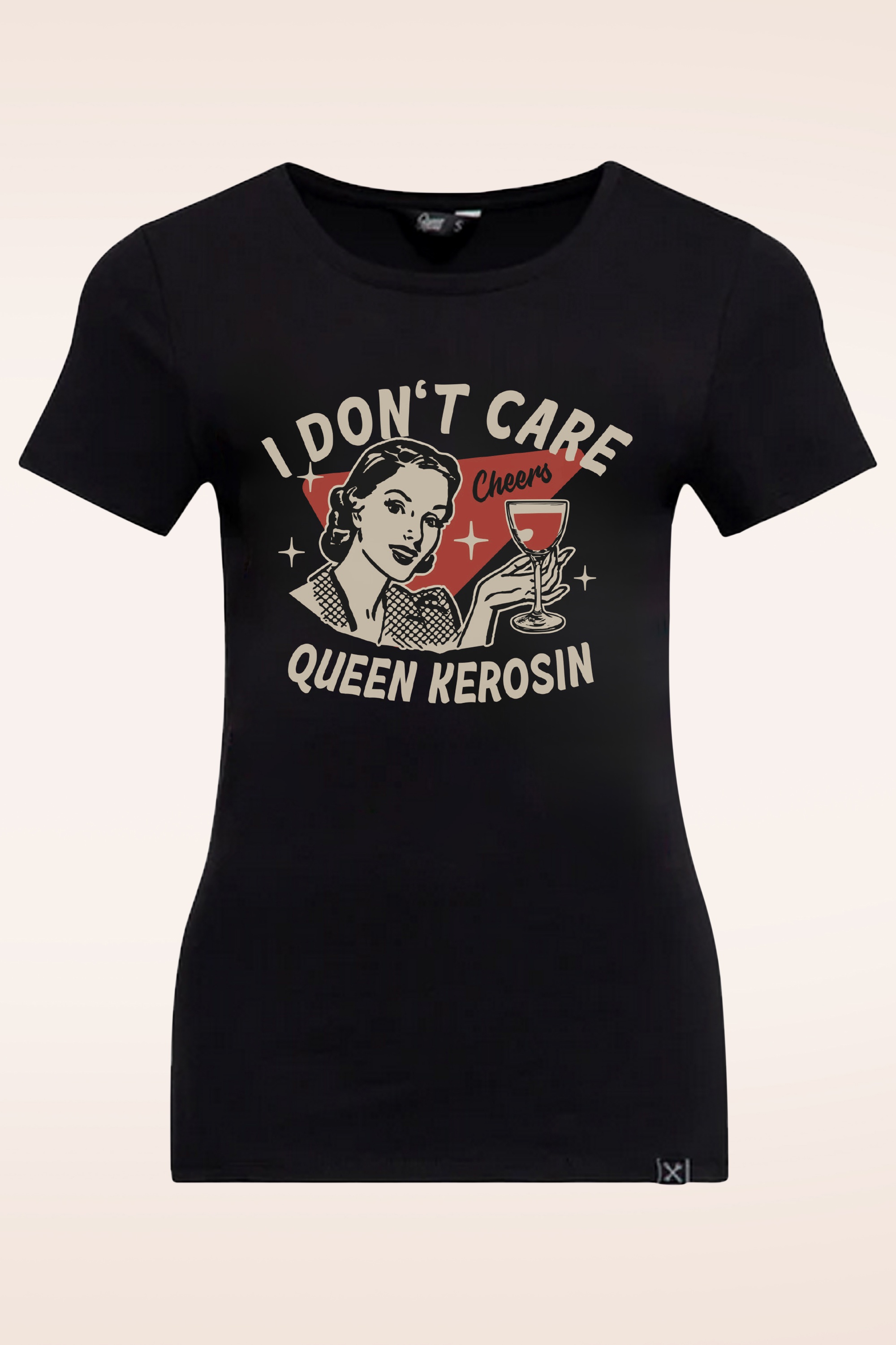 Queen Kerosin - I Don't Care T-Shirt in Black