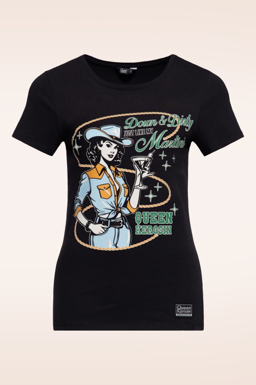 Queen Kerosin - Down and Dirty T-shirt in zwart 2