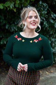 Banned Retro - Gilet en maille Lily en aigue-marine foncé