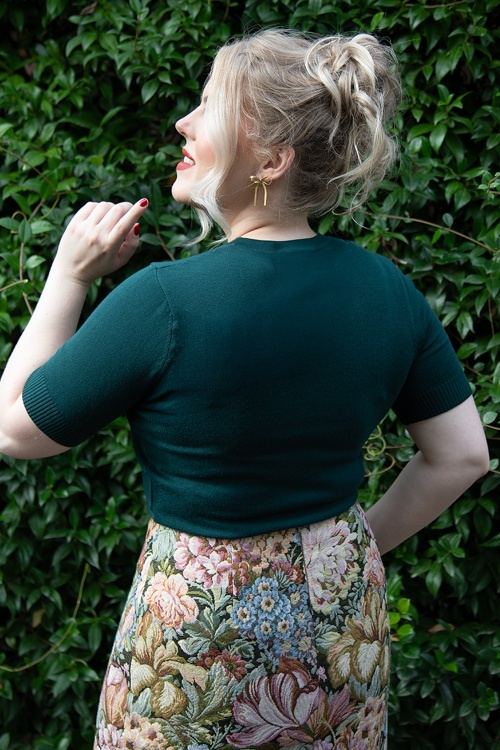 Banned Retro - Gilet en maille Lily en aigue-marine foncé 3