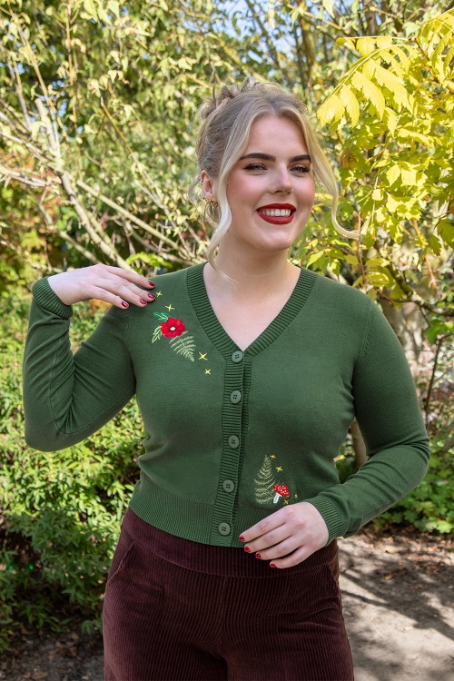 Banned Retro - Bobby cardigan in groen
