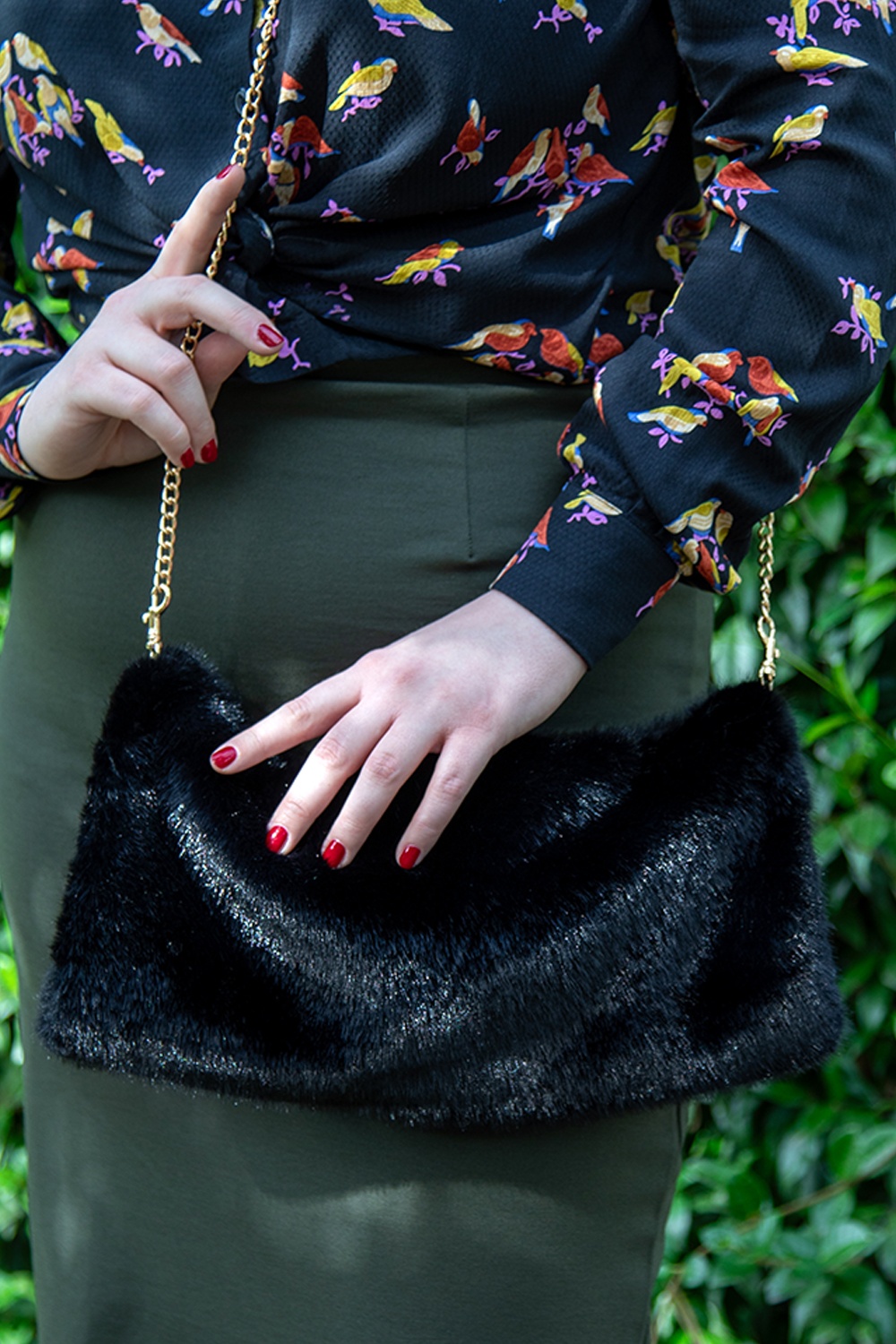 Banned Retro - Lorna hand muff in zwart 2