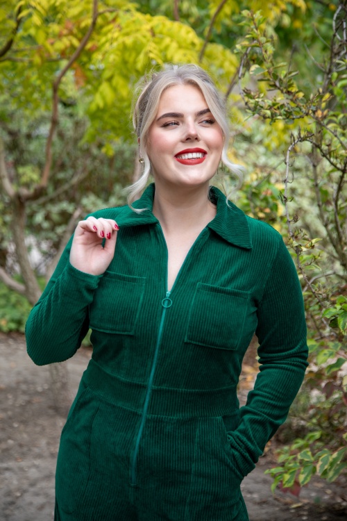 Blutsgeschwister - Jolly Molly corduroy jumpsuit in Green Grape Taste 2