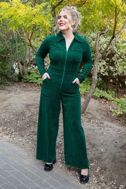 Blutsgeschwister - Jolly Molly corduroy jumpsuit in Green Grape Taste