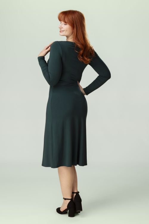 Surkana - Zina Dress in Bottle Green 2