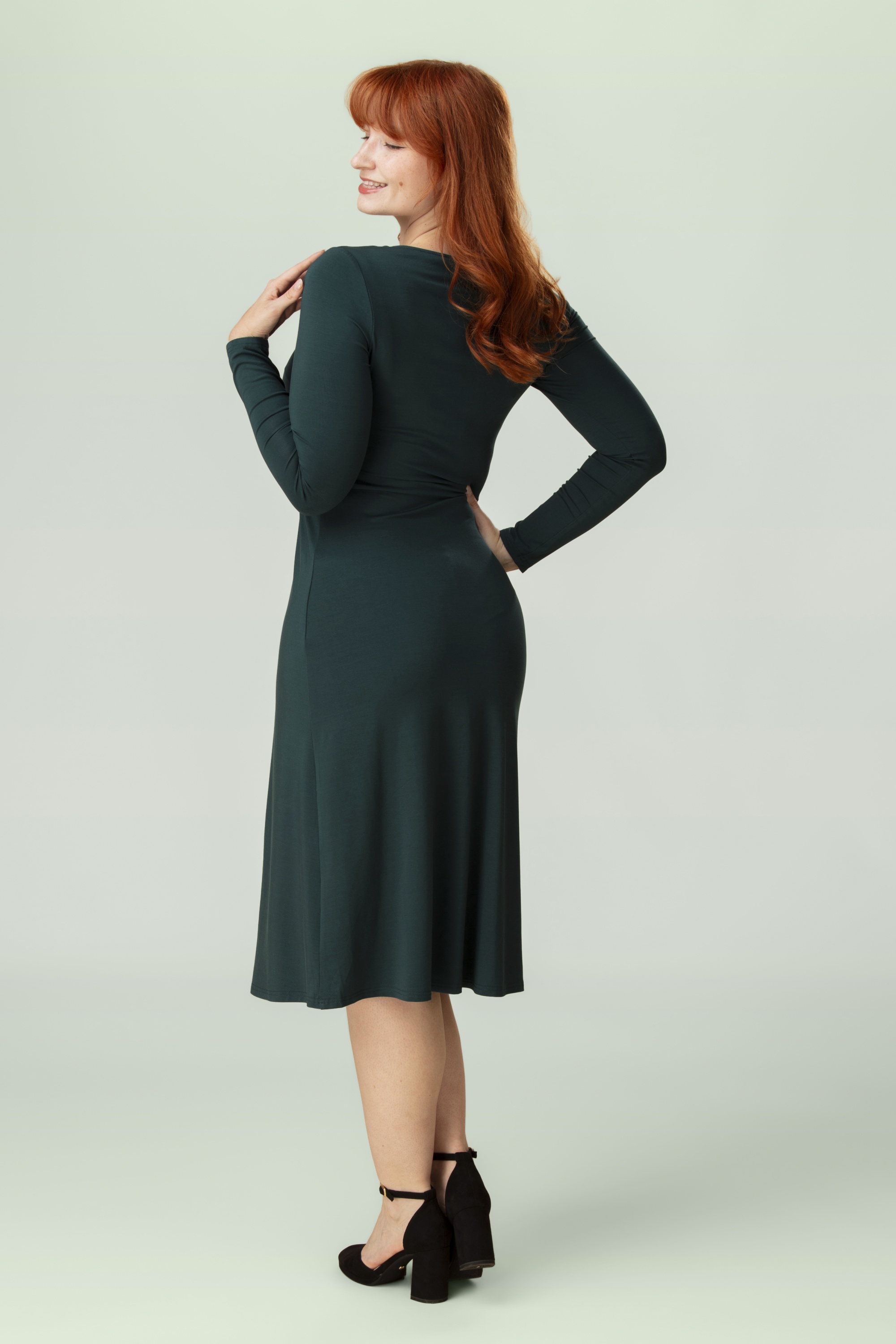 Surkana - Zina Dress in Bottle Green 2