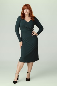 Surkana - Zina Dress in Bottle Green