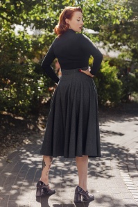 Femkit - Shelly Herringbone Swing Skirt in Dark Anthracite 3