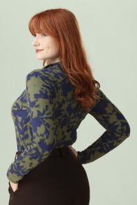 Surkana - Bupe Blouse in Navy and Green 2