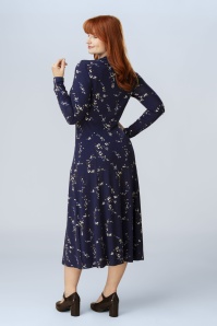 Surkana - Brenna Floral Midaxi Dress in Navy 2