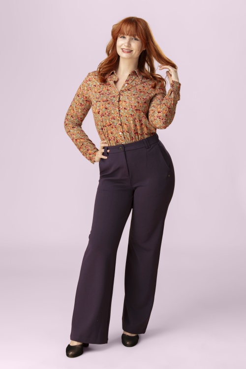 Surkana - Serana rechte pantalon in paars