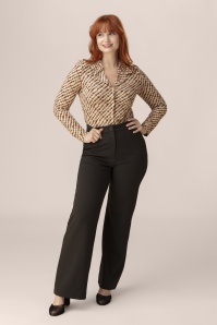 Surkana - Serana rechte pantalon in chocoladebruin
