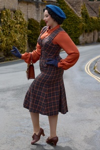 Miss Candyfloss - Alycia Lee Tartan Skirt in Navy and Ginger 3