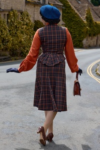 Miss Candyfloss - Alycia Lee Tartan Skirt in Navy and Ginger 2