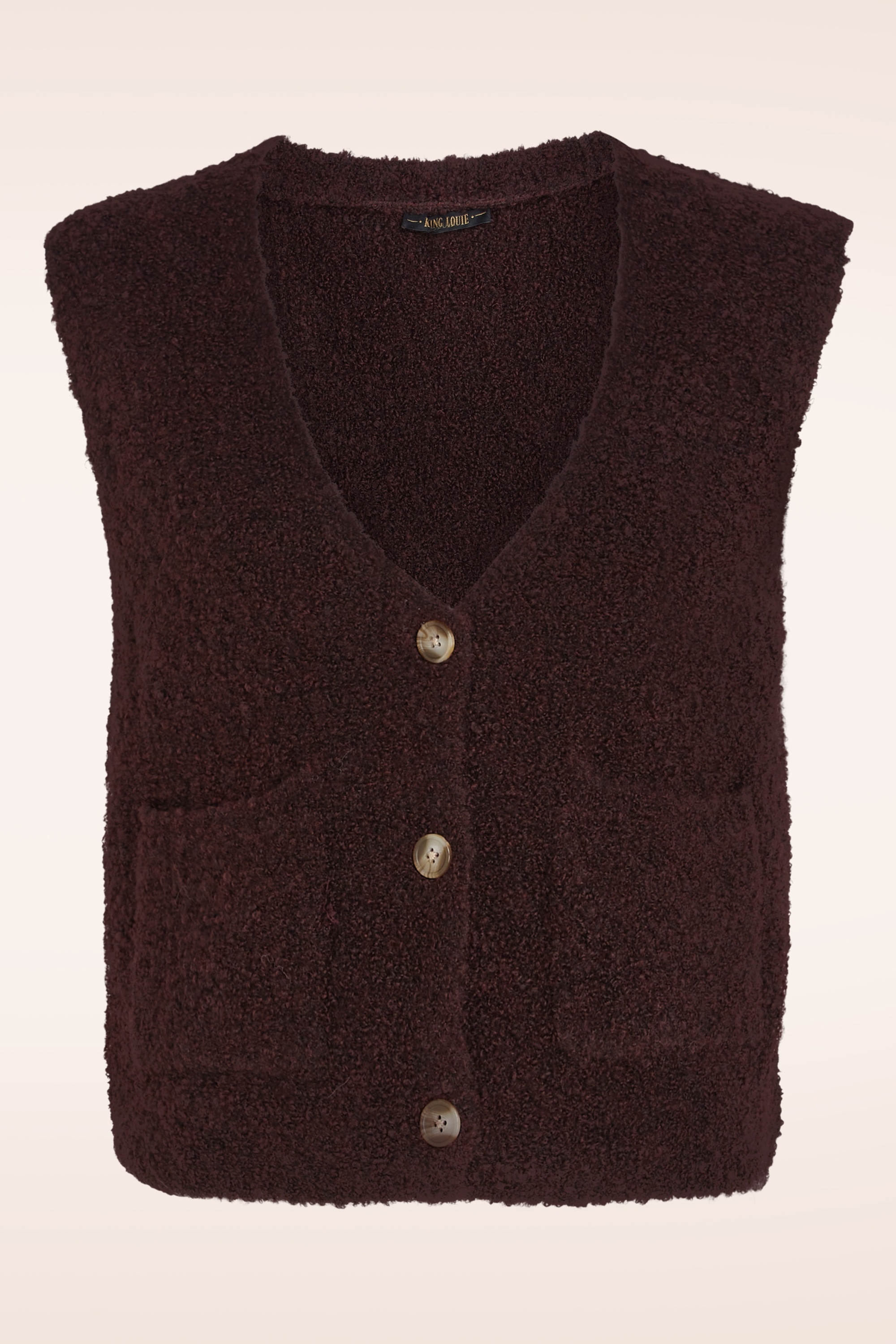 King Louie - Vania Boucle Knit Cardigan in Grape Red 2