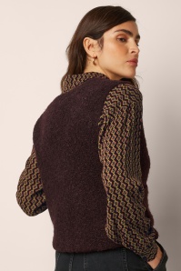 King Louie - Vania Boucle Knit Cardigan in Grape Red 3
