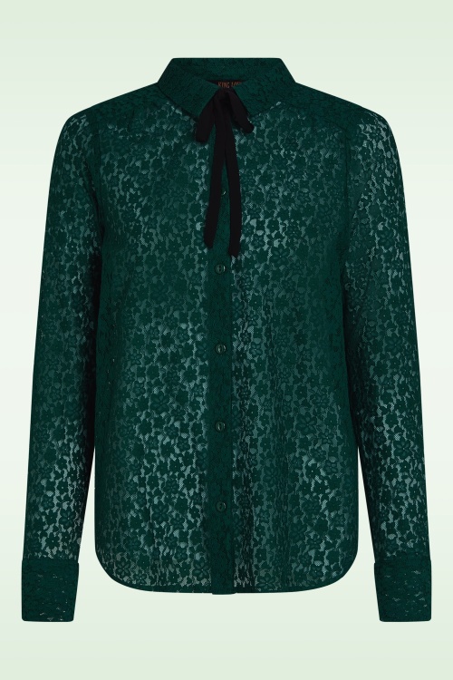King Louie - Elia Liana Lace Blouse in Botanical Green 3