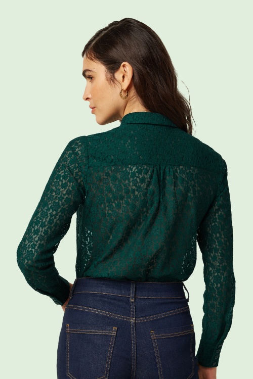 King Louie - Elia Liana Lace Blouse in Botanical Green 5