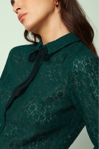 King Louie - Elia Liana Lace Blouse in Botanical Green 2