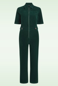 King Louie - Garbo Corduroy Jumpsuit in Pine Green